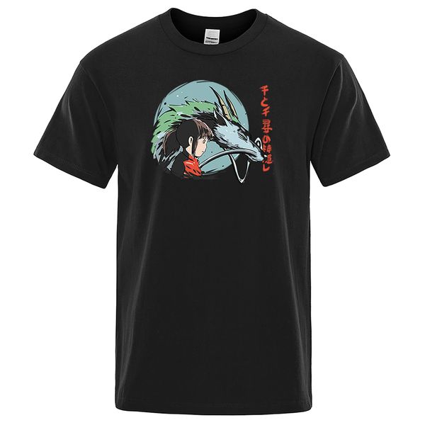 

spirited away t-shirts mens summer cotton short sleeve male hip hop streetwear men tee shirts harajuku japan anime t-shirt