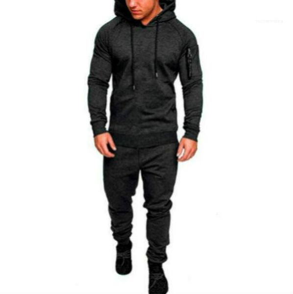 

hiooded cardigan hoodie two piece pants fashion casual mens tracksuits autumn mens designer tracksuits fashion camouflage, Gray