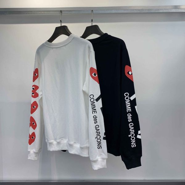 

designer hoodie play hoodie hip hop off hoodie autumn winter round collar red heart letter print mens and womens sweatshirt, Black