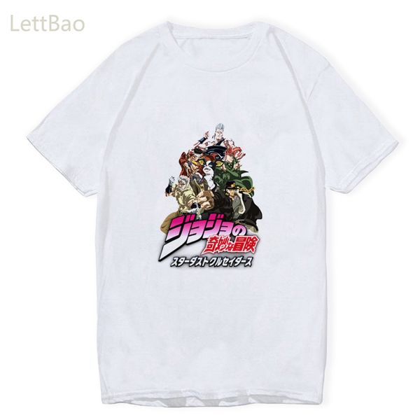 

аниме jojo bizarre adventure t shirt мужчины женщина лето топы harajuku футболка jojo graphic повседневных топы тис тенниска мужской женский