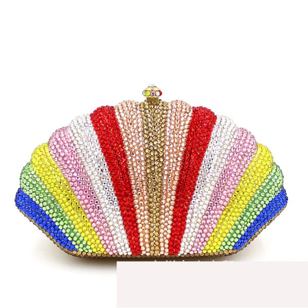 

xiyuan women colorful crystal diamond evening bag purse metal clutch bag wedding cocktail prom bridal handbag gift box bags