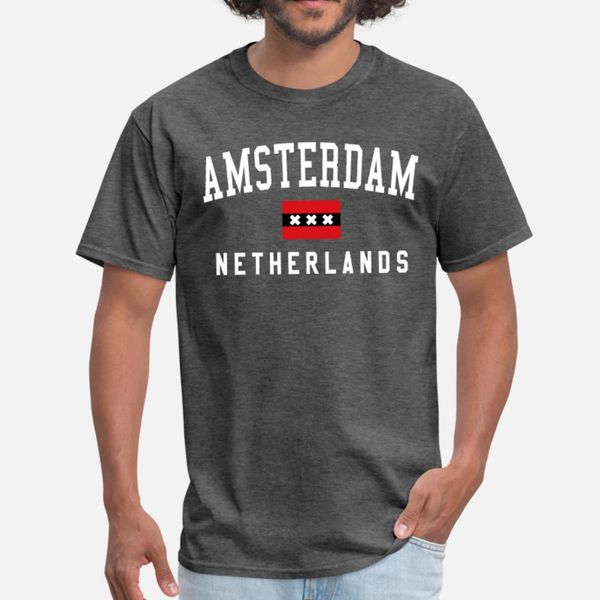

amsterdam souvenir t shirt men designs cotton s-xxxl clothes fit new style summer style leisure shirt