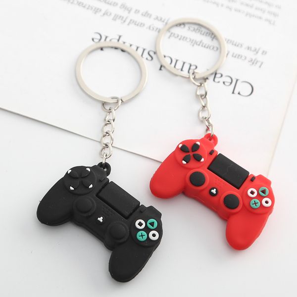 

whole simple video game handle keychain couple joystick machine keychain keyring for boyfriend key holder trinket gift2605011, Silver