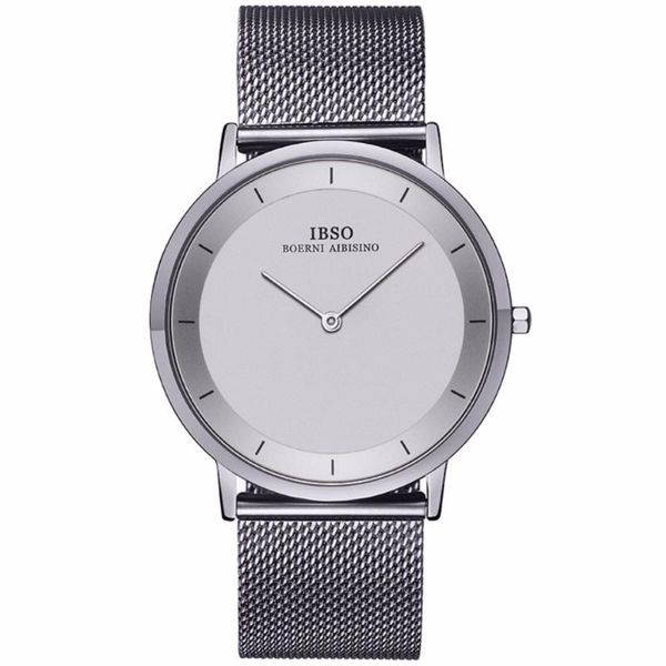 

ibso simple style fashion watches ultra thin stainless steel analog watches for men bracelet relogio masculino 2221, Slivery;brown
