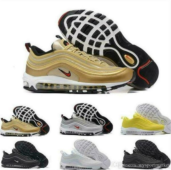 

97 og cushion silver gold black men women running shoes max 97s laser fuchsia evergreen sunburst undefeated trainers sneakers