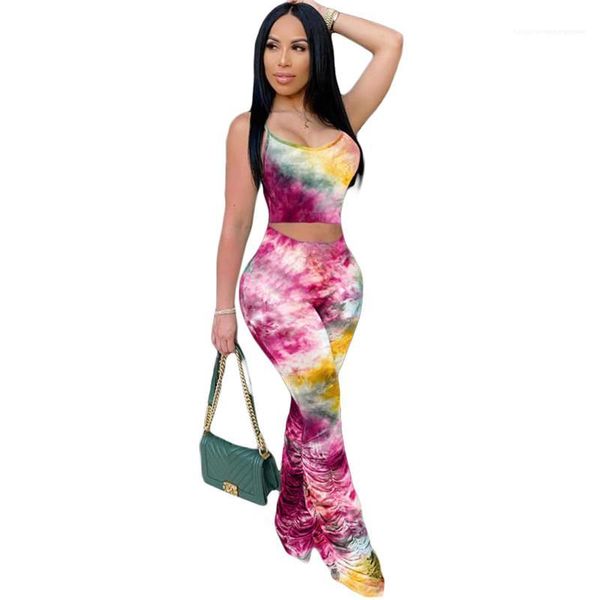 

2 pcs sets 2020 womens designer tracksuits summer casual female clothing colorful stacked long pants sport, Gray