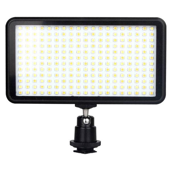 

led 228 continuous on camera led panel light, portable dimmable camera camcorder panel video lighting for dslr - cano