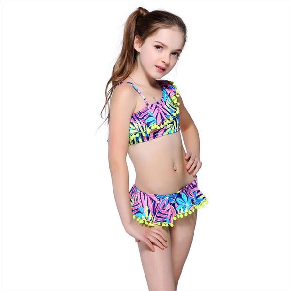 

bikini childrens swimwear ball cute lotus dress swimwear two piece kid one shoulder swimsuit girls bathing suit, White;black