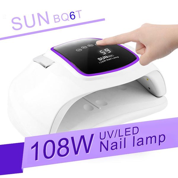 

sun bq6t uv led lamp for nails dryer 108w two hand nail lamp drying for gel varnish manicure tools dropshipping