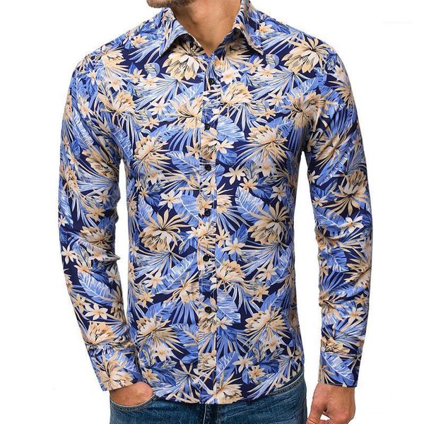 

shirts casual designer long sleeve males clothing feather floral print mens casual shirts fashion slim mens, White;black