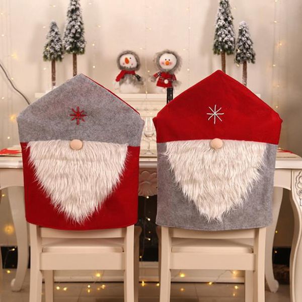 Coprisedile con cappello rosso di Babbo Natale Coprisedili comodi Coprisedili elastici anti-sporco Copridivano per la casa Decorazione del ristorante 2 Disegni BT292