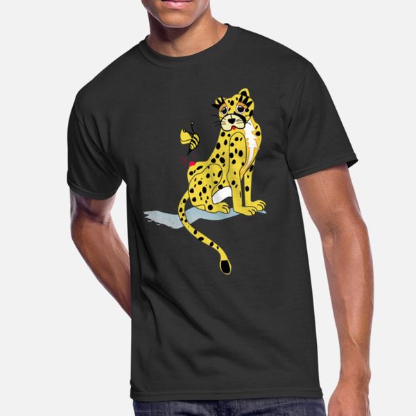 

cheetah t shirt men character 100% cotton s-3xl homme fit humor spring formal shirt