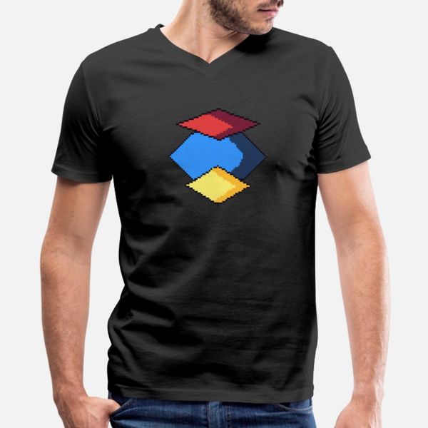 

retro geometry pixelart t shirt men printing 100% cotton s-xxxl slim interesting building summer original shirt
