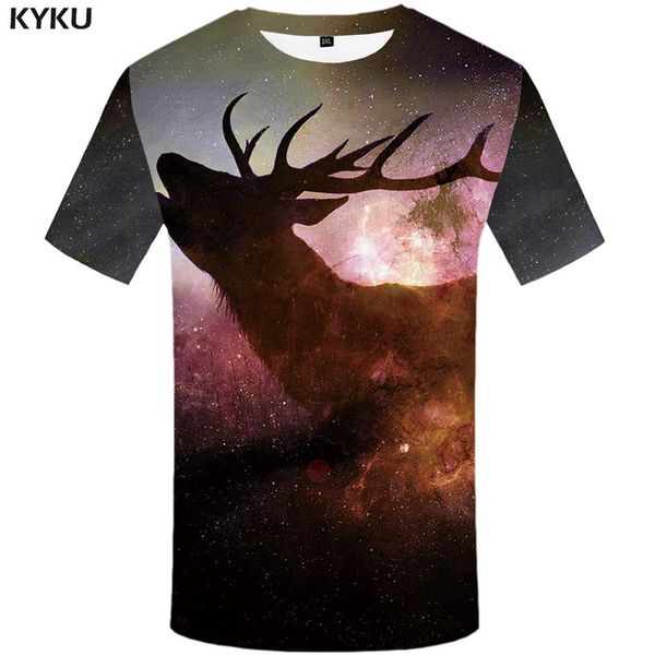 

brand galaxy deer print universe printed space funny 3d print shirts aesthetic anime humor men clothing