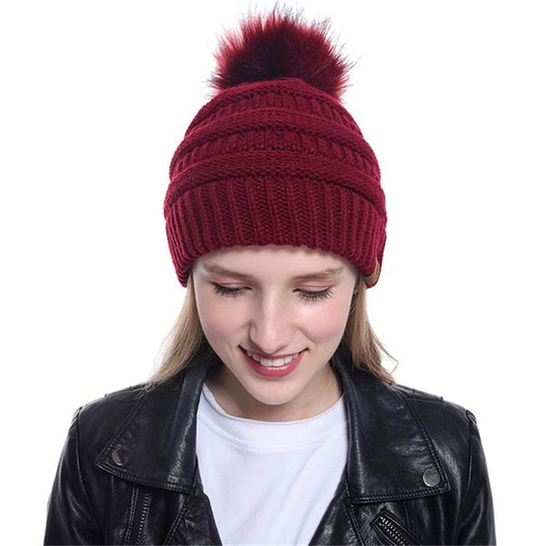 

2020 women's new hat fashion fur like ball hat european and american popular acrylic wool in autumn and winter, Blue;gray