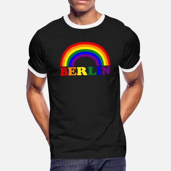 

berlin lgbt pride t shirt men create 100% cotton crew neck standard gift comical spring autumn leisure shirt