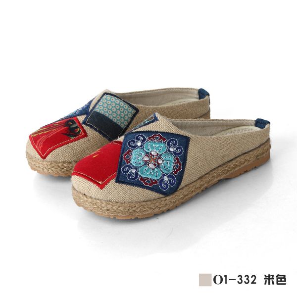 

four seasons cotton and linen women slippers fashion old beijing breathable embroidered women's shoes amazon women casual shoes, Black