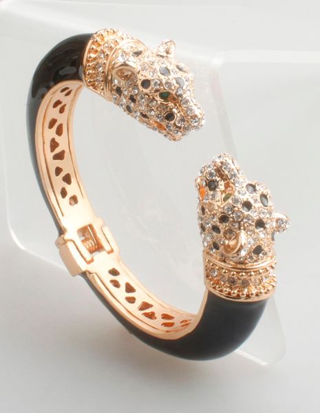 

GrayBirds High Quality Crystal Enamel Epoxy Animal Bangles Panther Leopard Bracelets Cuff For Women Jewelry GB1188
