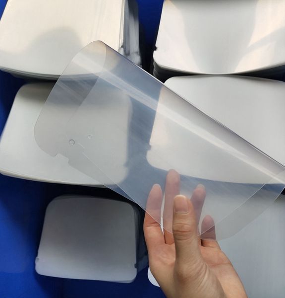 İÇİNDE stok Yüz Shield Plastik İnce Levhalar sadece levha Yüz Visor Yeniden kullanılabilir Tam Yüz Kapak yaprak LJJK2470