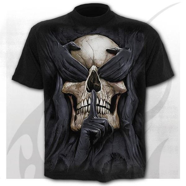 

new design skull street print slim 3d print shirts comics plus size horror men clothing