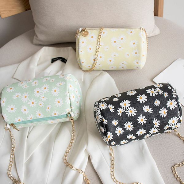 

new small daisies printing shoulder bag handbag tote messenger bag sling chain crossbody fashion cute pillow phone