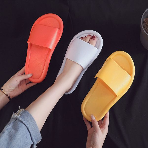 

2020 summer slippers for women indoor bathing beach footwear flat with sandals ladies casual slippers basic flip flops, Black