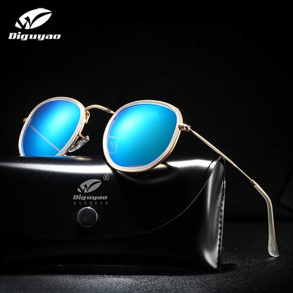 

diguyao new hexagon retro reflective polarized sunglasses men sun glasses stainless steel women shades lunette de soleil homme, White;black
