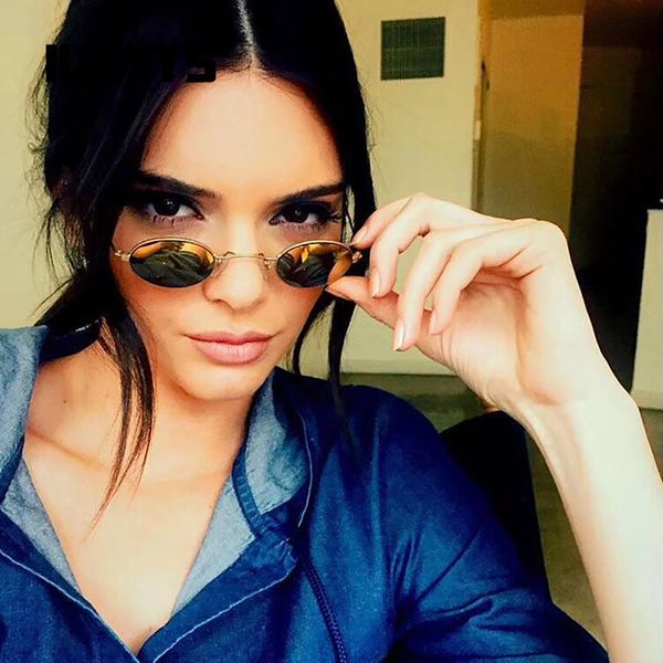 

iways women metal frame sunglasses designer men oval fashion sun glasses shades gafas uv400, White;black