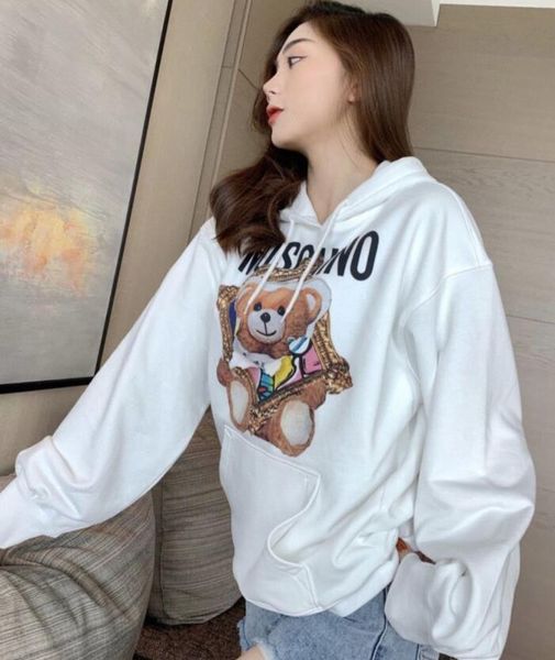 

2020 black and white print hooded cotton long sleeve asian fashion casual style ing