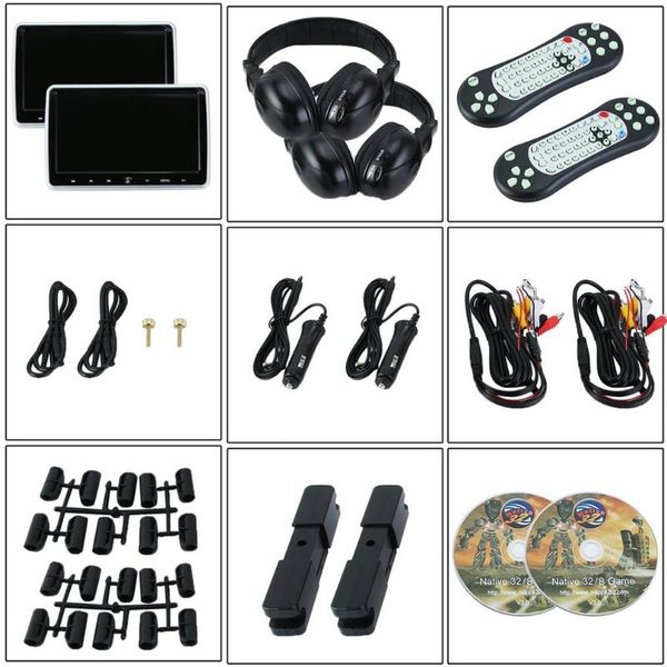 

2 pcs 10.1 inch car headrest dvd player with headphones hd digital media player with hdmi port durable vehicle monitor