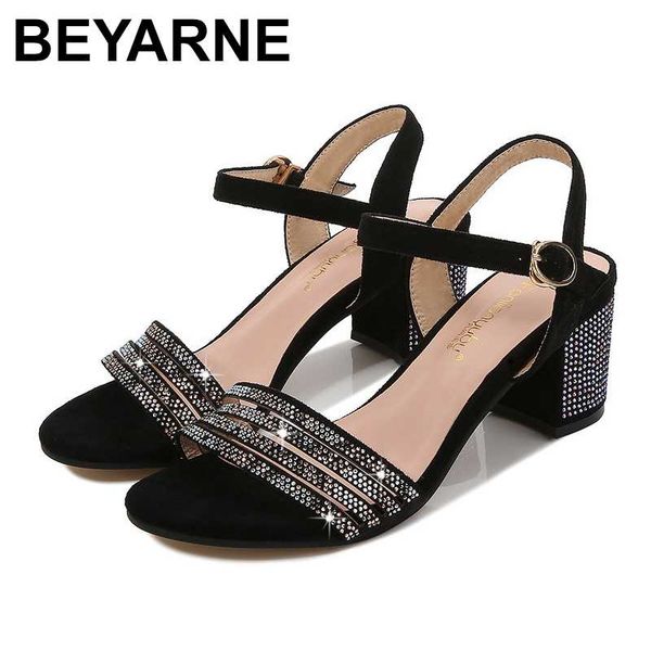 

beyarne 2020 summer beige heeled sandals flip flops platform high heels comfort shoes for women large size soft ladies, Black