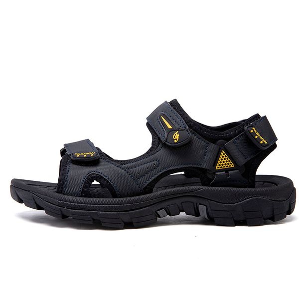 

sandals trekking 2021 summer beach casa sandalet transpirables ete verano size slide flat rasteira men cuir rubber erkek para sandalen, Black