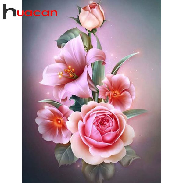 

huacan diamond painting full square new arrival flower 5d diamond embroidery cross stitch craft kit decorations home