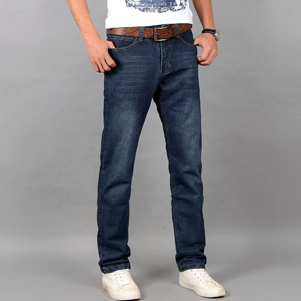 

new designer korea men's jeans slim fit classic denim jeans trousers straight leg blue size 30~34 button wholesale 12