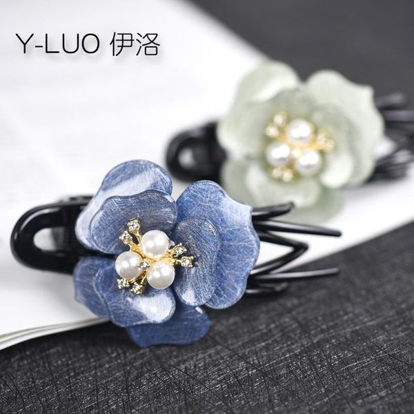 

hair accessories women headwear cute clip for girls ponytail flower grip pearl rhinestone