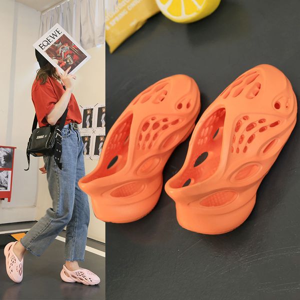 

plus size 27-40 childrens trainers hole shoes toddler summer sandals beach slides baby casual shoes, Black;red