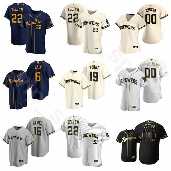 

new baseball 4 paul molitor jersey 34 rollie fingers 44 hank aaron 15 cecil cooper 19 robin yount navy blue flexbase cool base, Blue;black
