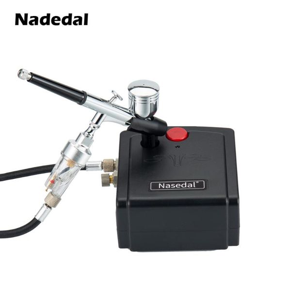 

nasedal 0.3mm dual-action airbrush compressor kit spray gun mini airbrush for cake nail art makeup tattoo model car paint