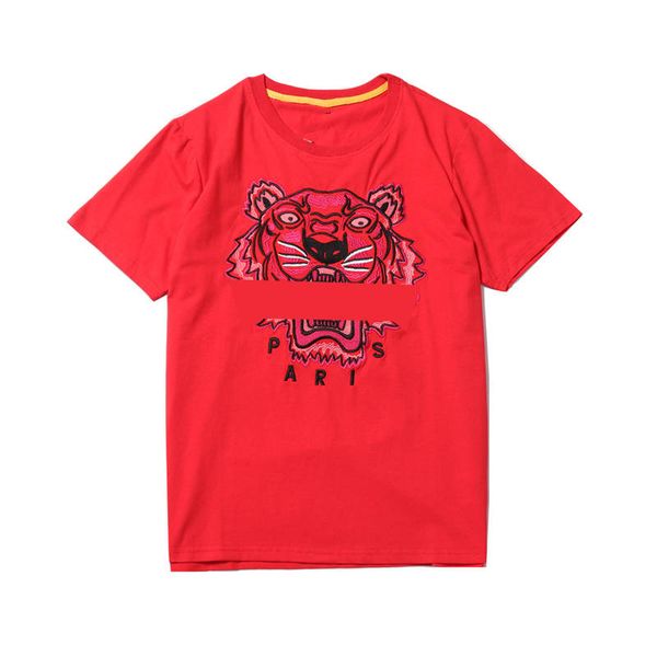 

2020 mens t shirt fashion tees breathable loose shorts sleeves tiger embroidery letters t shirts summer, White;black