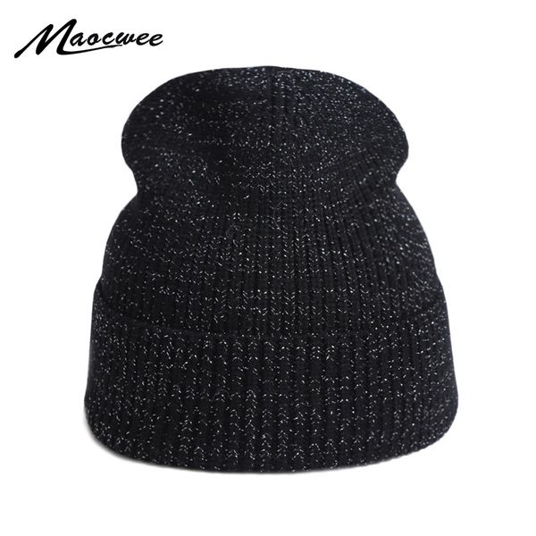

beanie/skull caps cashmere winter beanies woman's thickening warm hats bonnet gold shines hat for girls female solid color crochet cap, Blue;gray