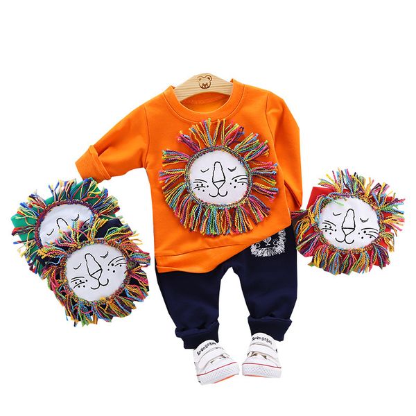 

мода весна осень детские мальчики хлопок спорт набор куртка + брюки 2pcs / наборы мальчиков костюм одежда для новорожденных набор baby набор, White