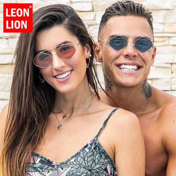 

sunglasses for small leonlion men shades rhombus metal gothic ladies polygon women eyewear uv400 sun vintage glasses 2019 retro sdvdh, White;black