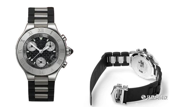 

wholesale-new 20mm rubber & steel black watch strap band for 21 chronoscaph & autoscaph, Black;brown