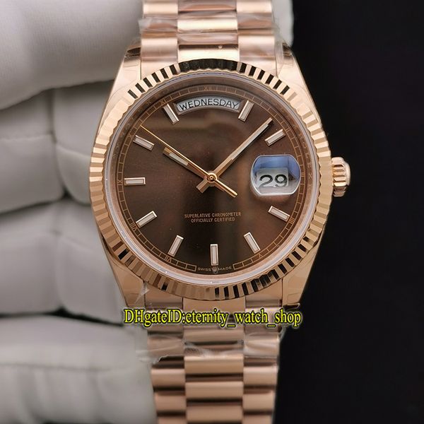 

v2 обновление версии ew daydate 36 118235 118238 cal.3255 автоматические 128235 мужские часы шоколад циферблат 18k розового золота jubilie р, Slivery;brown