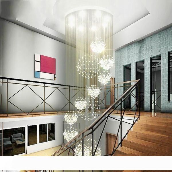 

modern chandelier rain drop large crystal sphere light fixture 13 gu10 flush ceiling stair lights