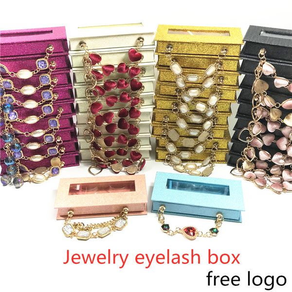 

wholesale jewellery false eyelashes packaging box logo fake 3d mink lashes boxes faux cils strip rectangle magnetic case