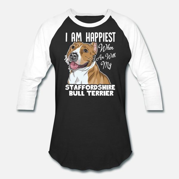 

staffordshire bull terrier t shirt men customize 100% cotton crew neck clothes sunlight building spring letters shirt