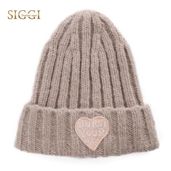 

fancet winter girls warm acrylic beanies skullies love heart embroider soft for women youth cute bonnets gorros female 89260, Blue;gray