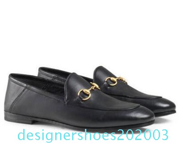 

luxury leather loafers muller fashion designer womens shoes with buckle fashion womens princetown sandals ladies casual mules flats d03, Black