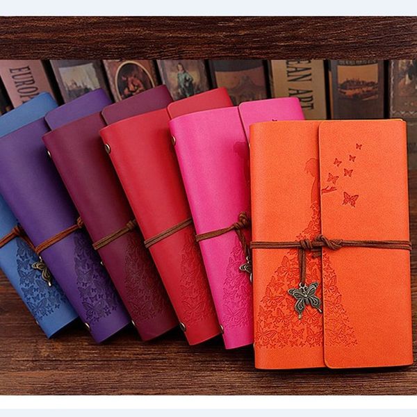 

notepads travelers notebook diary notepad vintage literature pu a6 a5 leather note book stationery gift traveler journal planners, Purple;pink